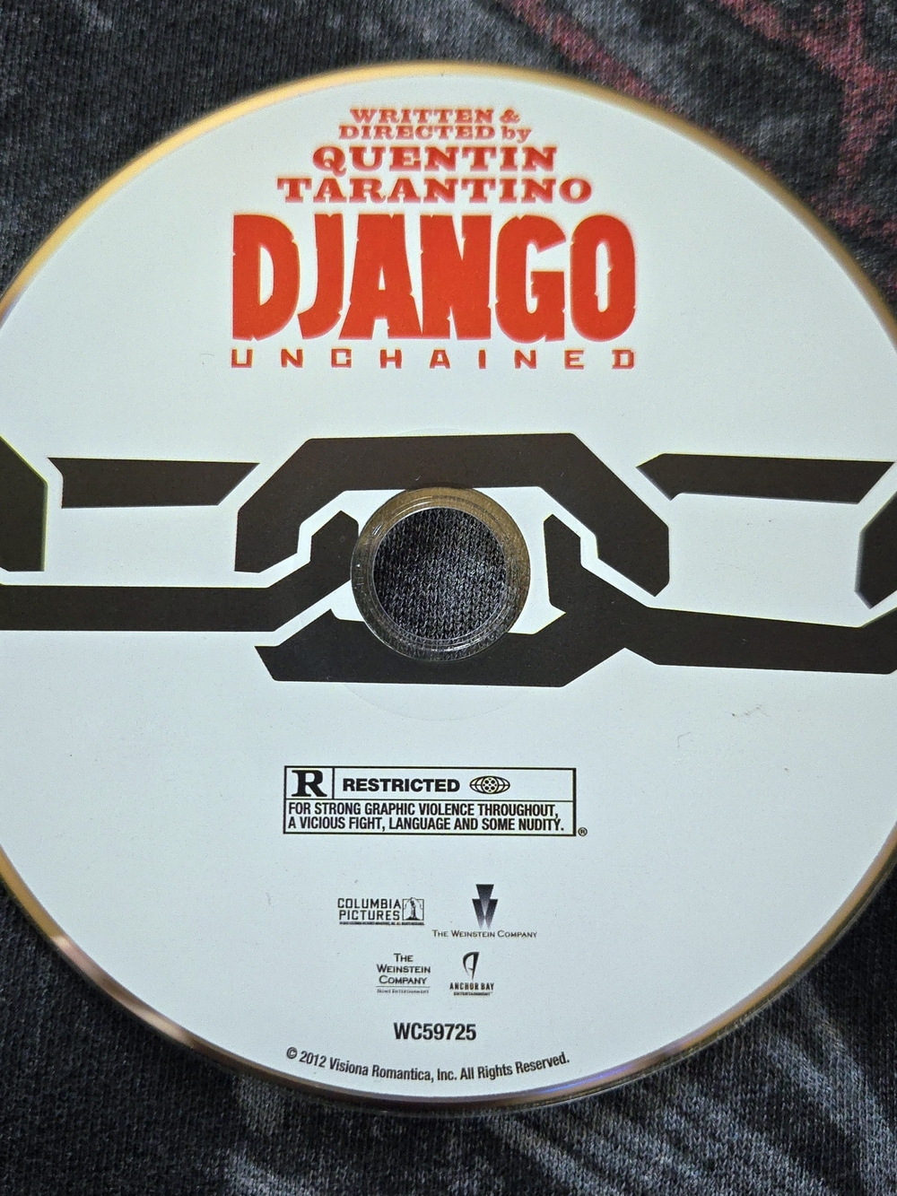 Django Unchained (2012) DVD Quentin Tarintino movie western action - NO CASE